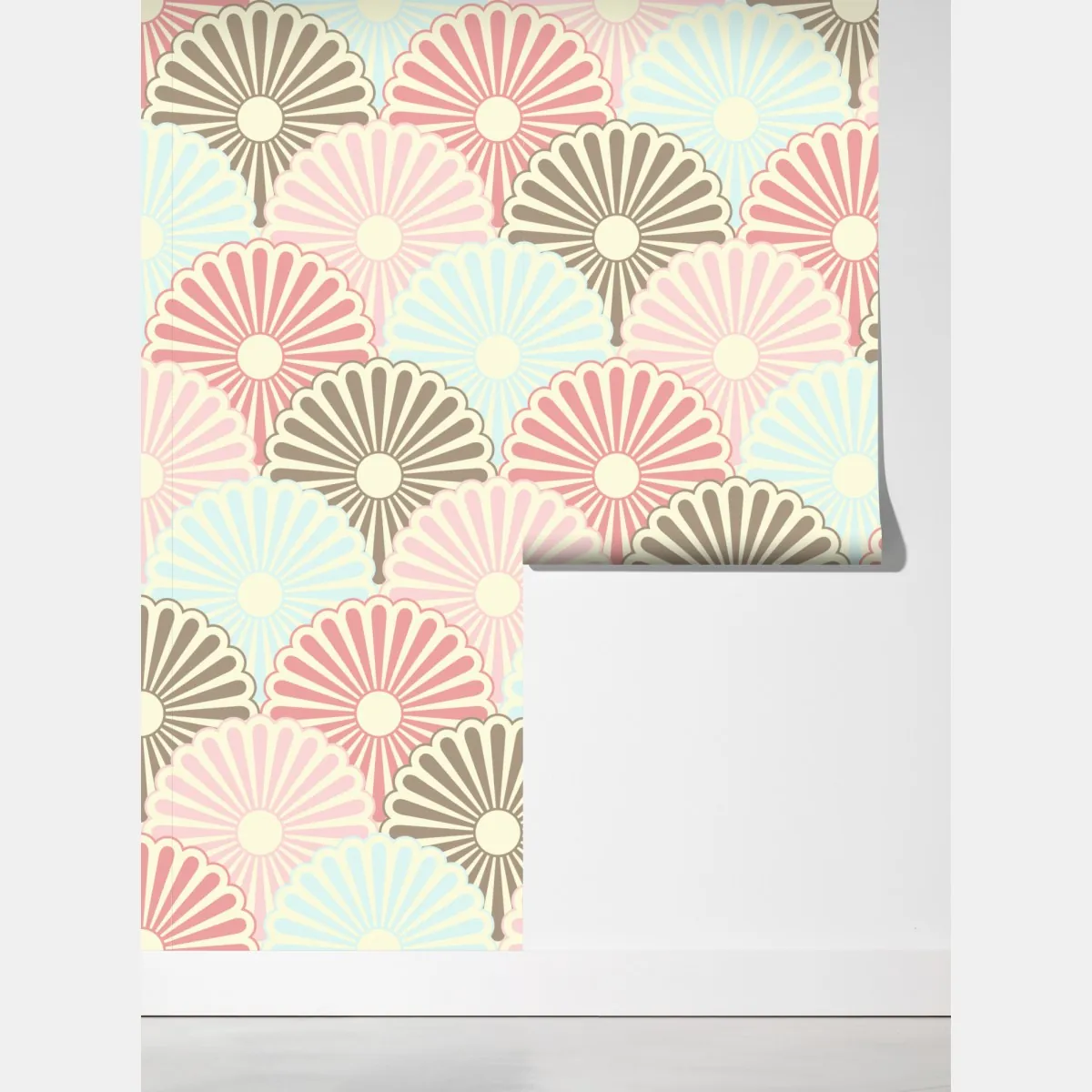 Fototapeta pastelowy wzór muszelkowy – Wallissimo® Fototapeta pastelowy wzór muszelkowy – Wallissimo®