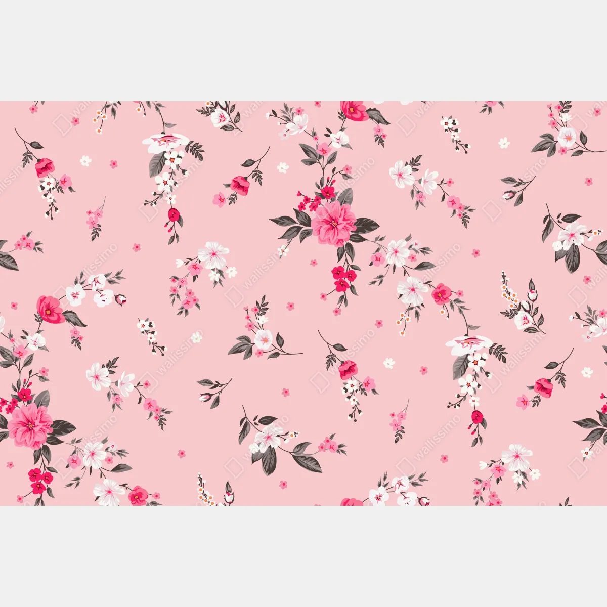 Fototapeta delikatny różowy wzór kwiatowy – Wallissimo® Fototapeta delikatny różowy wzór kwiatowy – Wallissimo®