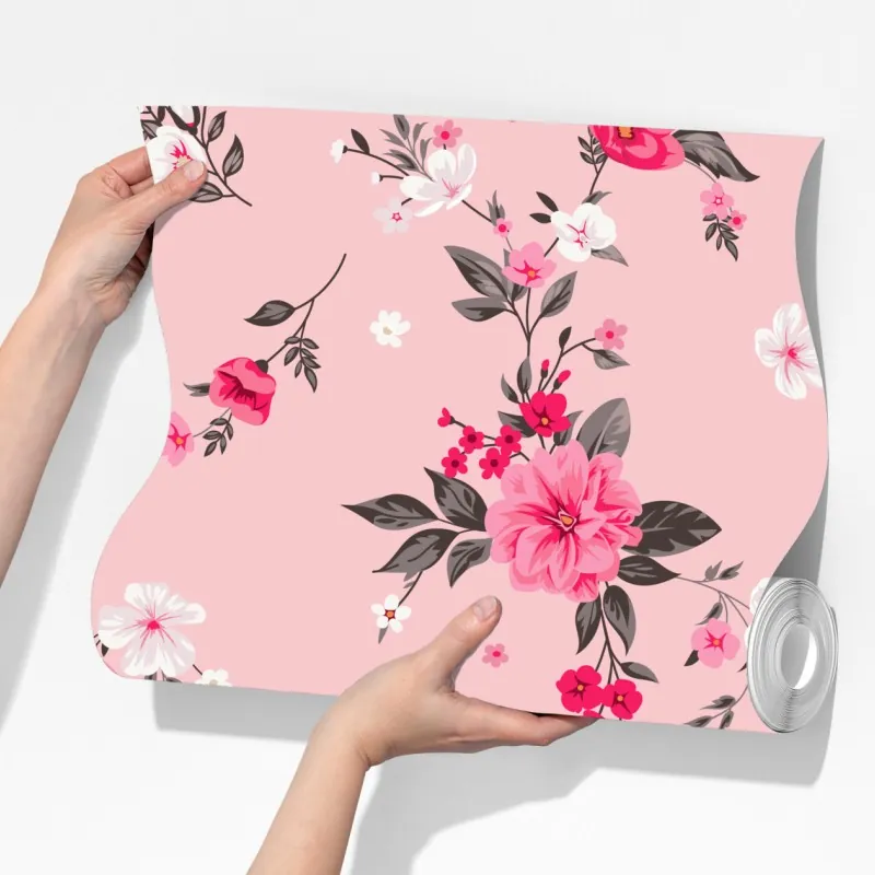 Fototapeta delikatny różowy wzór kwiatowy – Wallissimo® Fototapeta delikatny różowy wzór kwiatowy – Wallissimo®