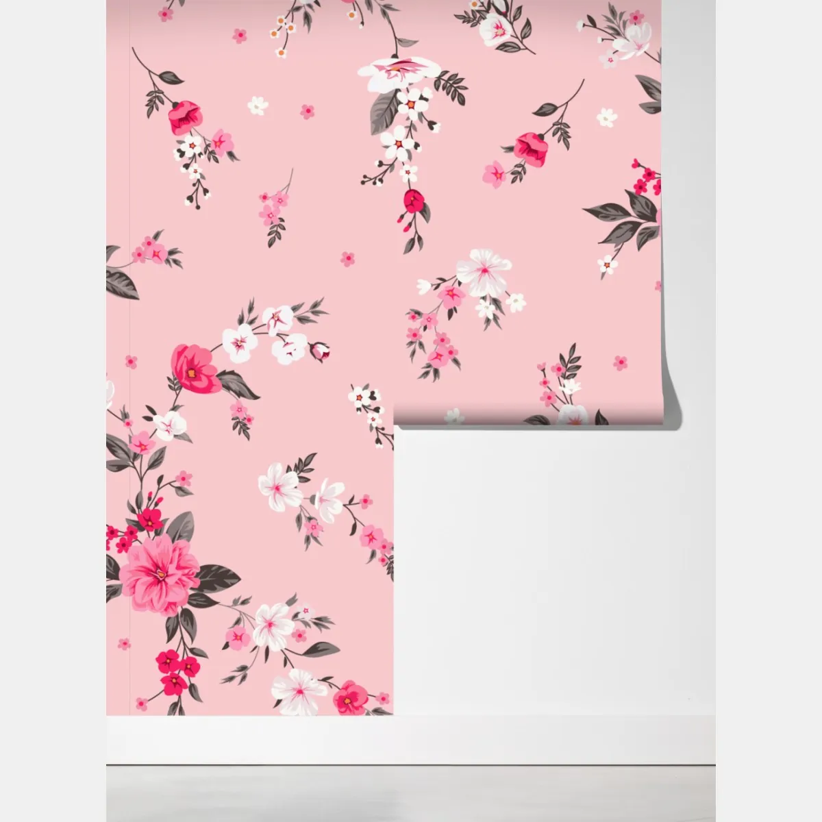 Fototapeta delikatny różowy wzór kwiatowy – Wallissimo® Fototapeta delikatny różowy wzór kwiatowy – Wallissimo®