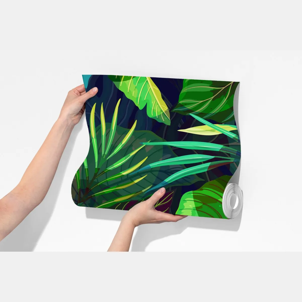 Fototapeta tropikalny zielony wzór liści – Wallissimo® Fototapeta tropikalny zielony wzór liści – Wallissimo®