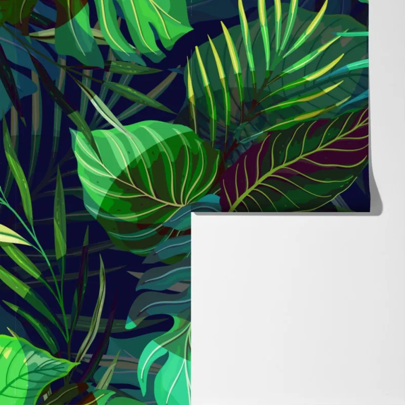 Fototapeta tropikalny zielony wzór liści – Wallissimo® Fototapeta tropikalny zielony wzór liści – Wallissimo®
