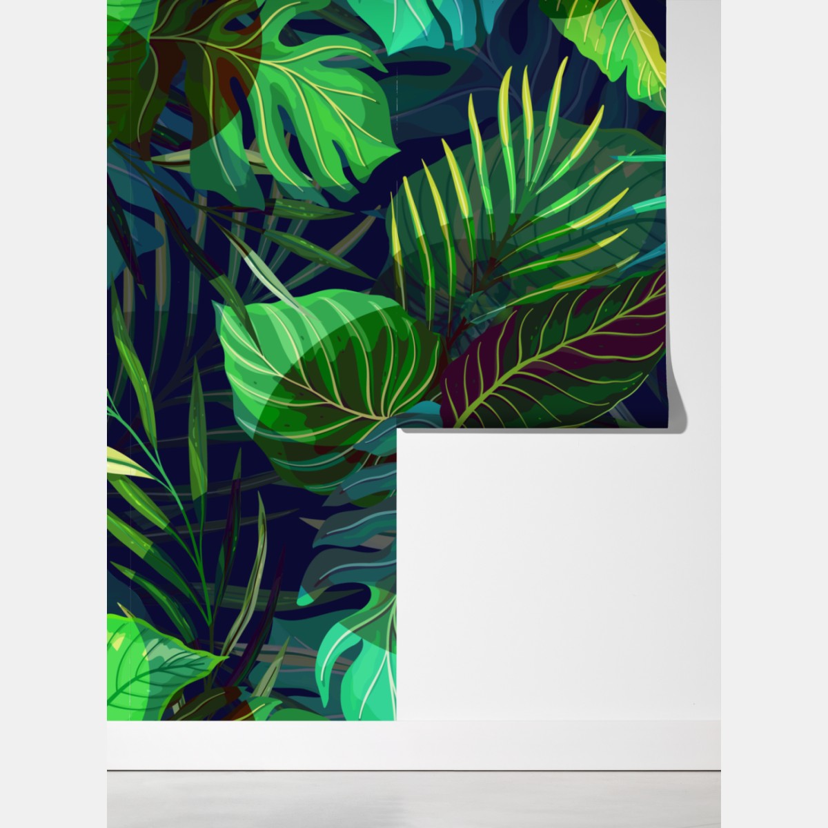 Fototapeta tropikalny zielony wzór liści – Wallissimo® Fototapeta tropikalny zielony wzór liści – Wallissimo®