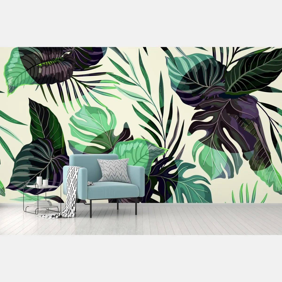 Fototapeta tropikalny wzór liści w zielonych tonach – Wallissimo® Fototapeta tropikalny wzór liści w zielonych tonach – Wallissimo®