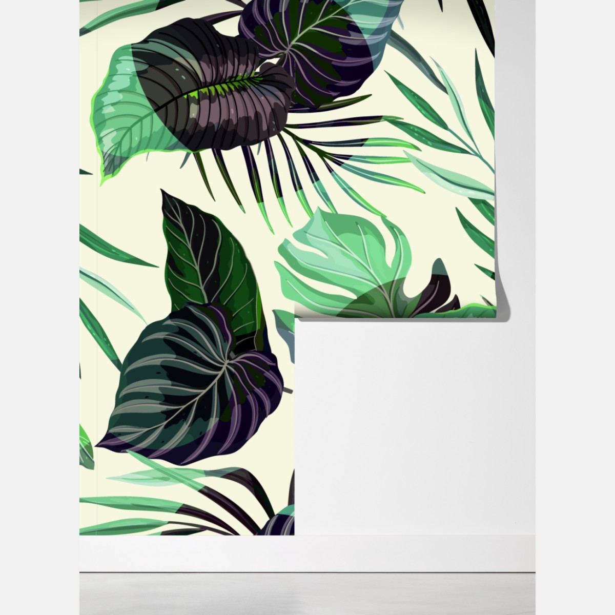 Fototapeta tropikalny wzór liści w zielonych tonach – Wallissimo® Fototapeta tropikalny wzór liści w zielonych tonach – Wallissimo®