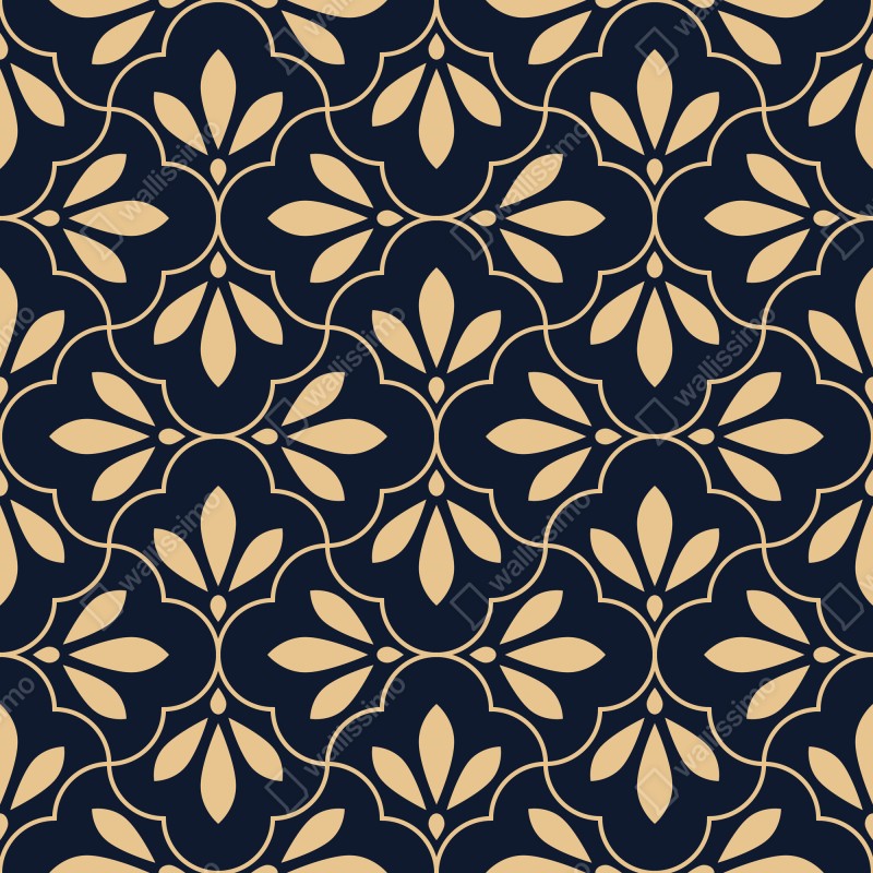 Fototapeta granatowo-beżowy ornament – Wallissimo® Fototapeta granatowo-beżowy ornament – Wallissimo®