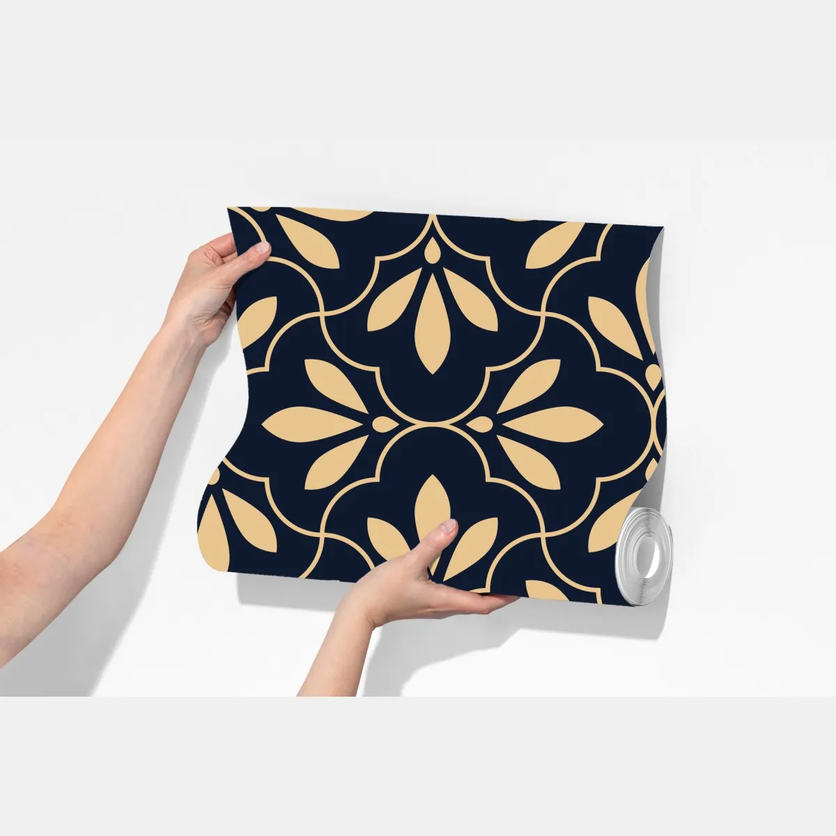 Fototapeta granatowo-beżowy ornament – Wallissimo® Fototapeta granatowo-beżowy ornament – Wallissimo®