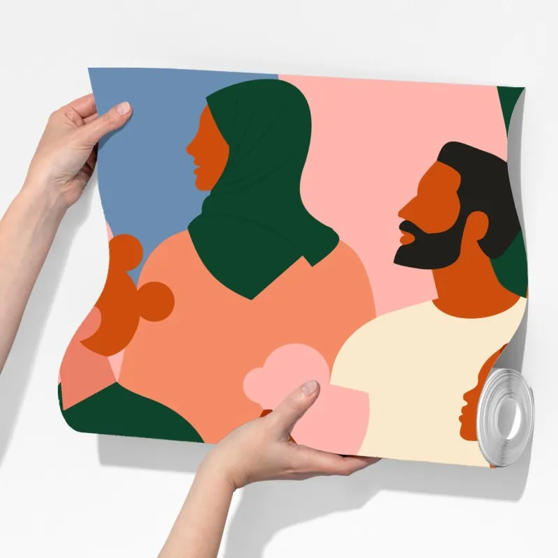 Fototapeta wzór portretów zróżnicowanej społeczności – Wallissimo® Fototapeta wzór portretów zróżnicowanej społeczności – Wallissimo®