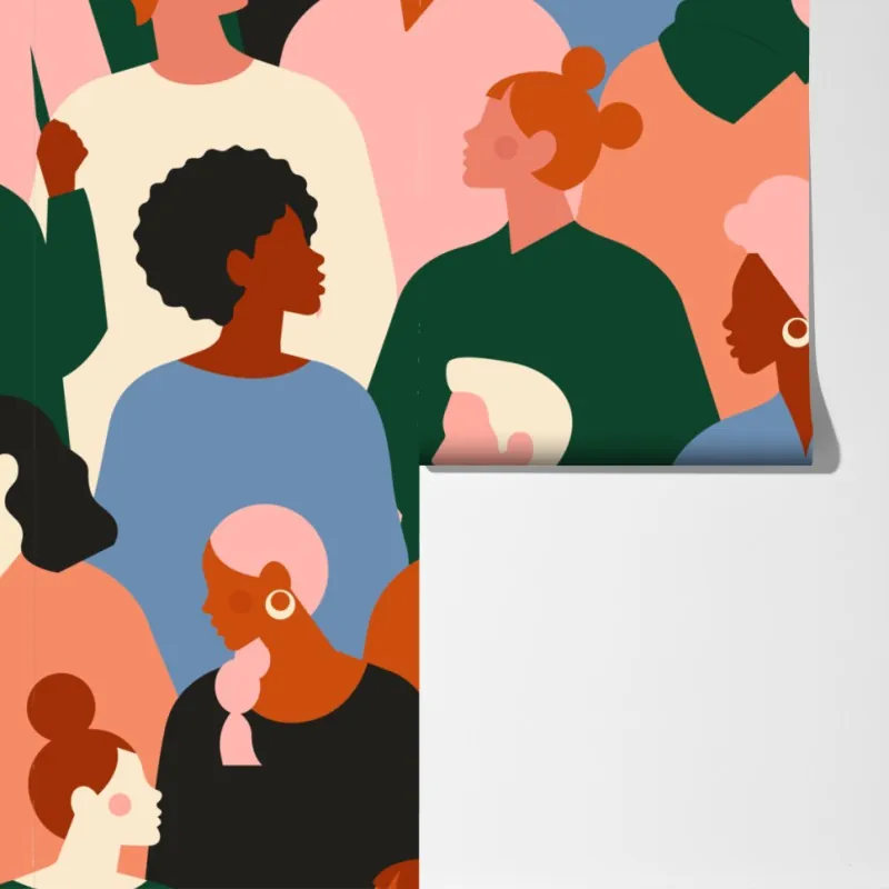 Fototapeta wzór portretów zróżnicowanej społeczności – Wallissimo® Fototapeta wzór portretów zróżnicowanej społeczności – Wallissimo®