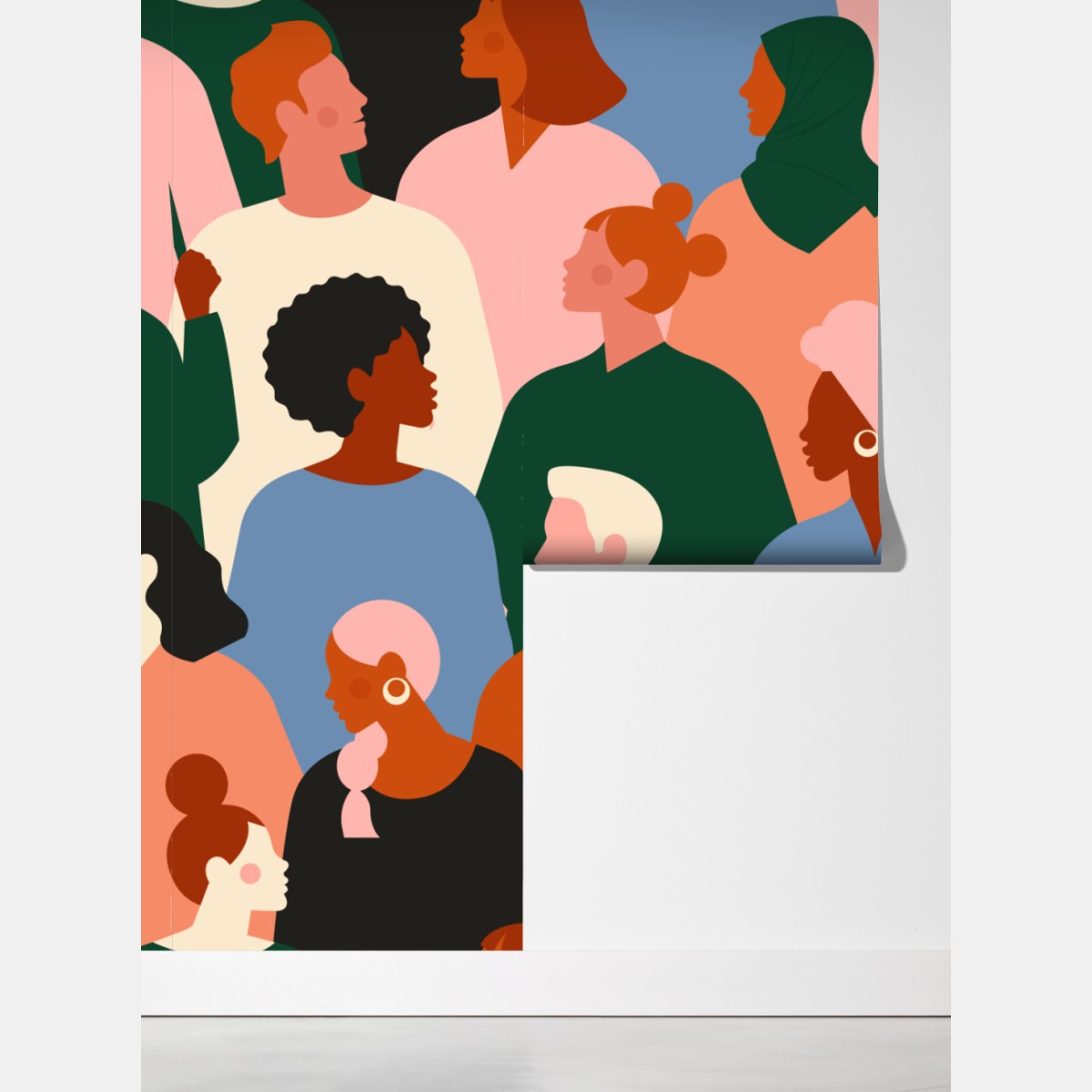 Fototapeta wzór portretów zróżnicowanej społeczności – Wallissimo® Fototapeta wzór portretów zróżnicowanej społeczności – Wallissimo®