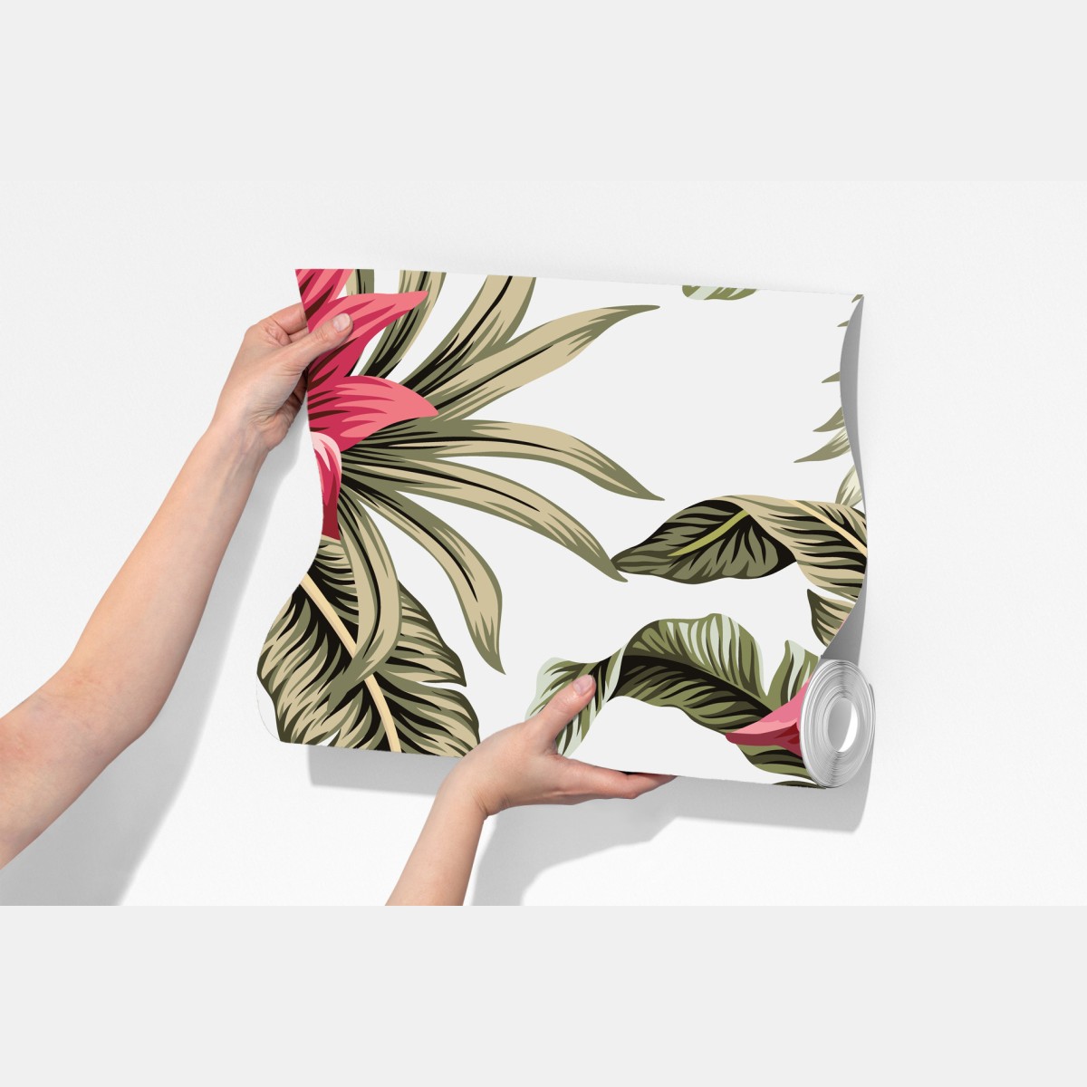 Fototapeta tropikalne różowe flamingi i kwiaty – Wallissimo® Fototapeta tropikalne różowe flamingi i kwiaty – Wallissimo®