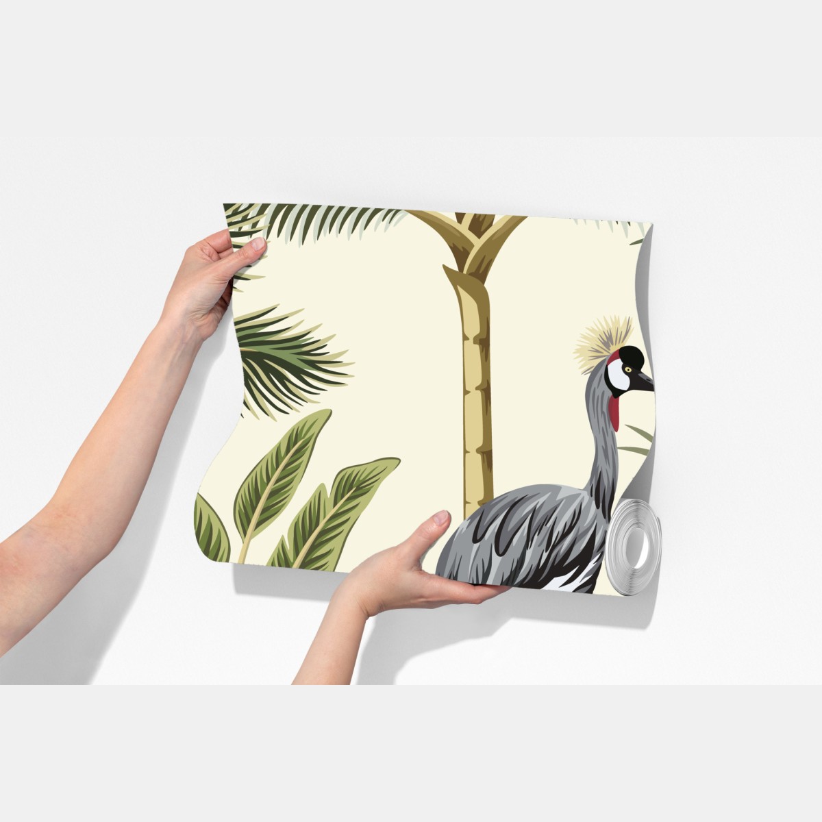 Fototapeta tropikalne żurawie i palmy – Wallissimo® Fototapeta tropikalne żurawie i palmy – Wallissimo®