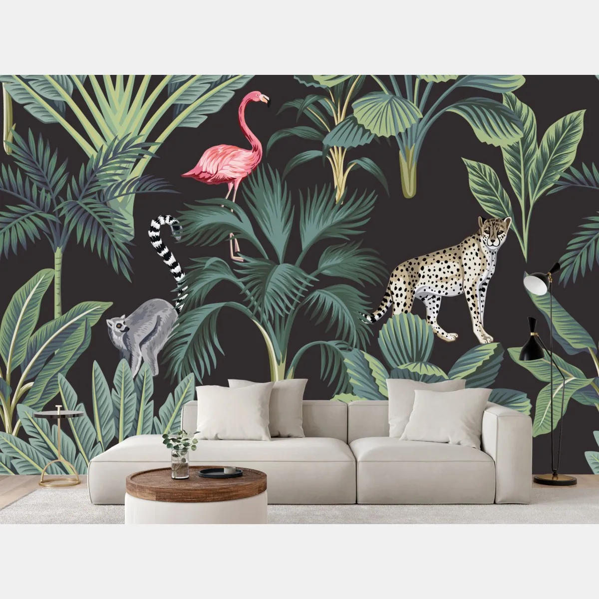 Fototapeta tropikalna dżungla z dziką przyrodą – Wallissimo® Fototapeta tropikalna dżungla z dziką przyrodą – Wallissimo®