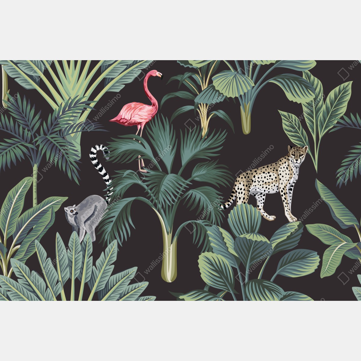 Fototapeta tropikalna dżungla z dziką przyrodą – Wallissimo® Fototapeta tropikalna dżungla z dziką przyrodą – Wallissimo®