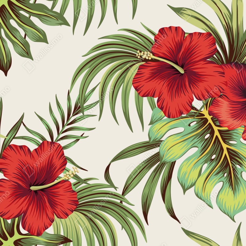 Fototapeta tropikalny motyw hibiskusa – Wallissimo® Fototapeta tropikalny motyw hibiskusa – Wallissimo®