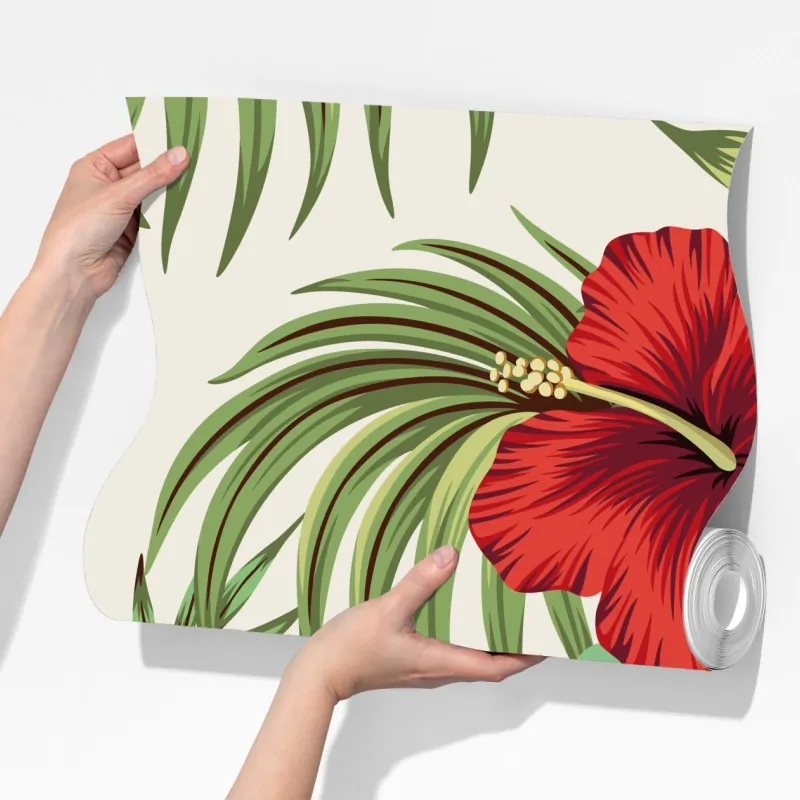 Fototapeta tropikalny motyw hibiskusa – Wallissimo® Fototapeta tropikalny motyw hibiskusa – Wallissimo®