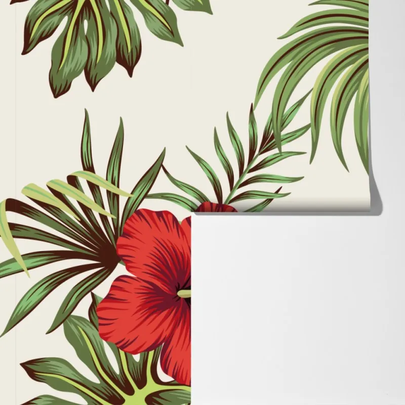 Fototapeta tropikalny motyw hibiskusa – Wallissimo® Fototapeta tropikalny motyw hibiskusa – Wallissimo®