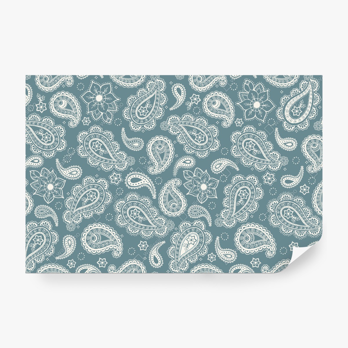 Fototapeta morski wzór paisley z kwiatowymi motywami – Wallissimo® Fototapeta morski wzór paisley z kwiatowymi motywami – Wallissimo®