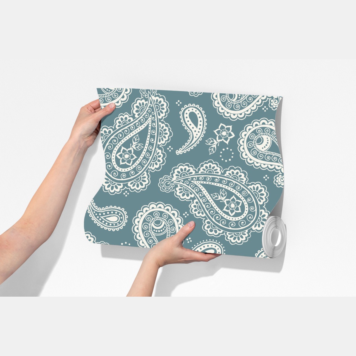 Fototapeta morski wzór paisley z kwiatowymi motywami – Wallissimo® Fototapeta morski wzór paisley z kwiatowymi motywami – Wallissimo®