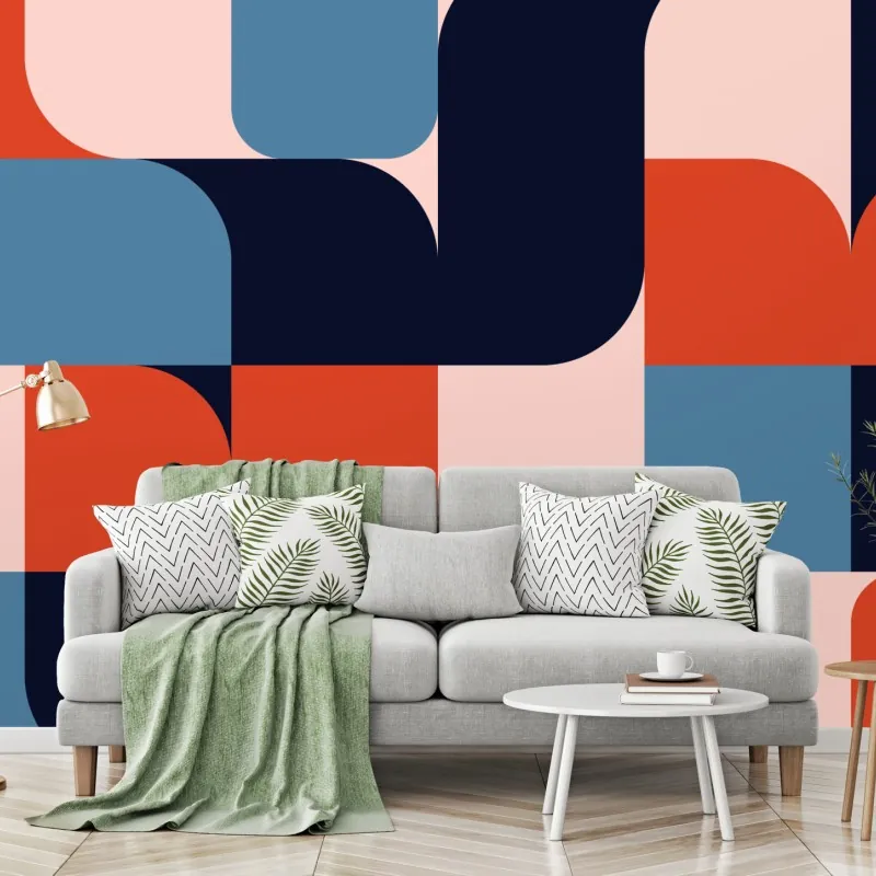 Fototapeta odważny geometryczny wzór retro