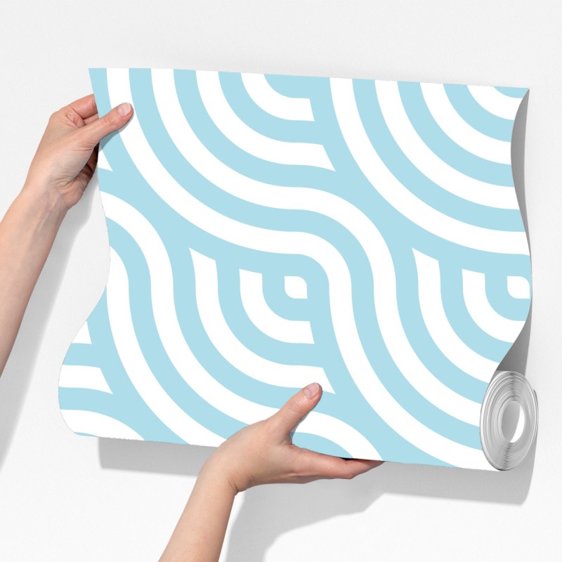 Fototapeta miękki turkusowy geometryczny wzór fal – Wallissimo® Fototapeta miękki turkusowy geometryczny wzór fal – Wallissimo®