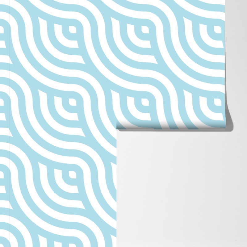 Fototapeta miękki turkusowy geometryczny wzór fal – Wallissimo® Fototapeta miękki turkusowy geometryczny wzór fal – Wallissimo®