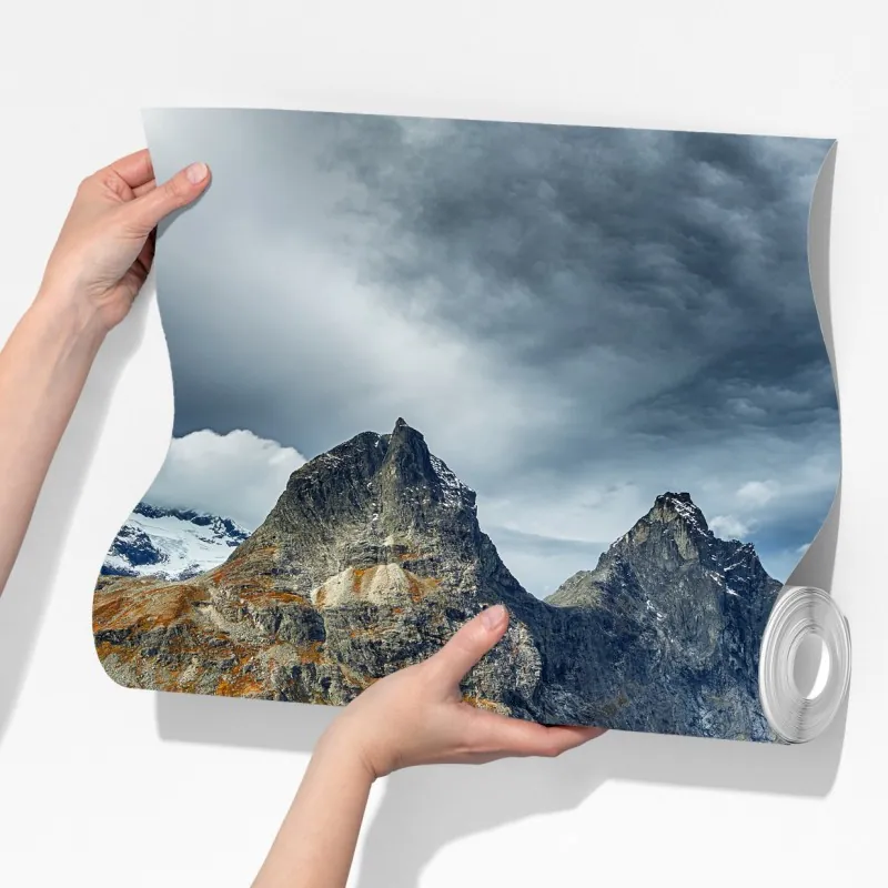 Fototapeta jesienny krajobraz górski z wodospadem i wijącą się drogą – Wallissimo® Fototapeta jesienny krajobraz górski z wodospadem i wijącą się drogą – Wallissimo®