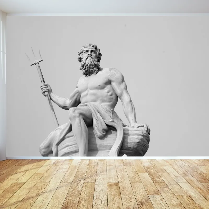 Fototapeta Neptun klasyczny posąg w monochromie