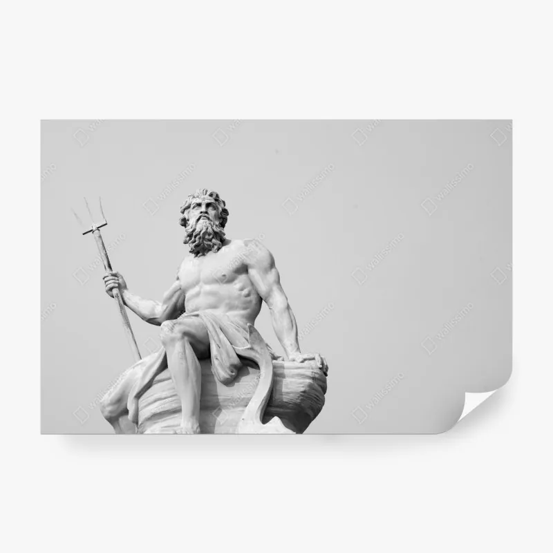 Fototapeta Neptun klasyczny posąg w monochromie