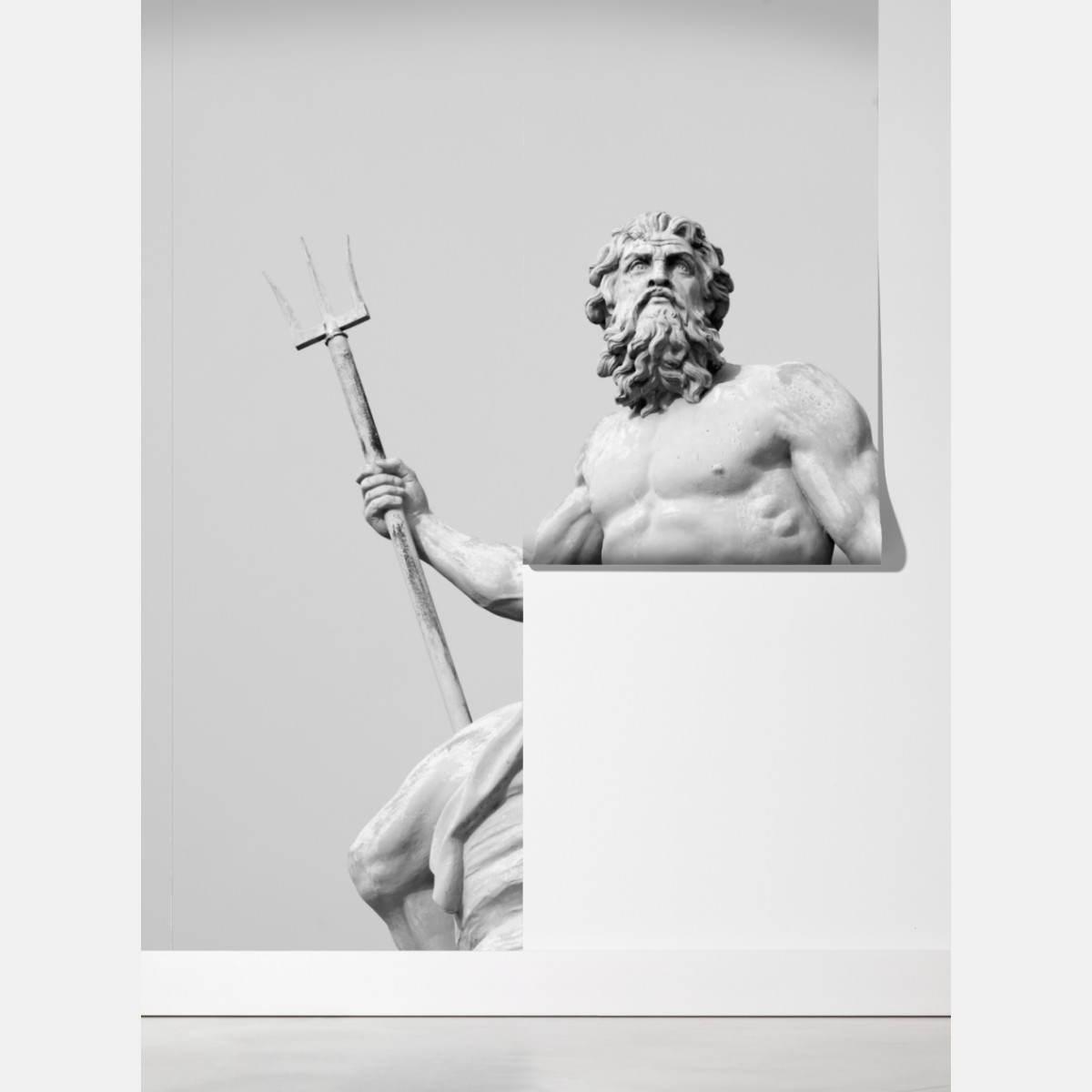 Fototapeta Neptun klasyczny posąg w monochromie – Wallissimo® Fototapeta Neptun klasyczny posąg w monochromie – Wallissimo®