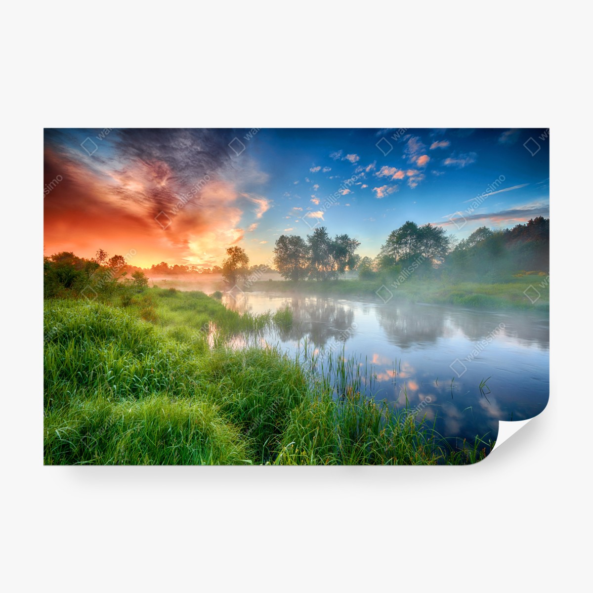 Fototapeta mgła o świcie nad brzegiem rzeki – Wallissimo® Fototapeta mgła o świcie nad brzegiem rzeki – Wallissimo®