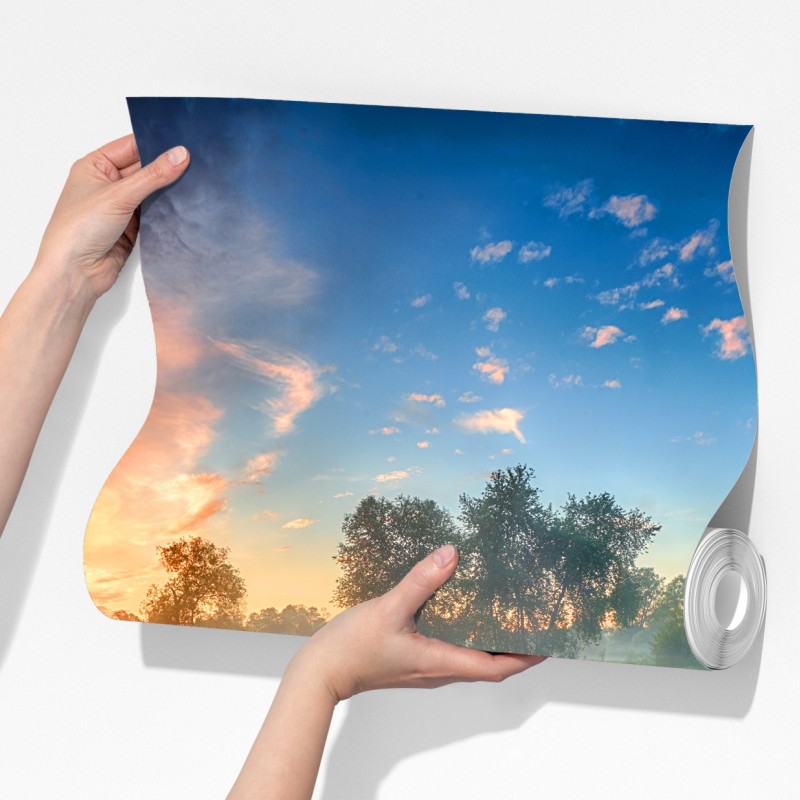 Fototapeta mgła o świcie nad brzegiem rzeki – Wallissimo® Fototapeta mgła o świcie nad brzegiem rzeki – Wallissimo®