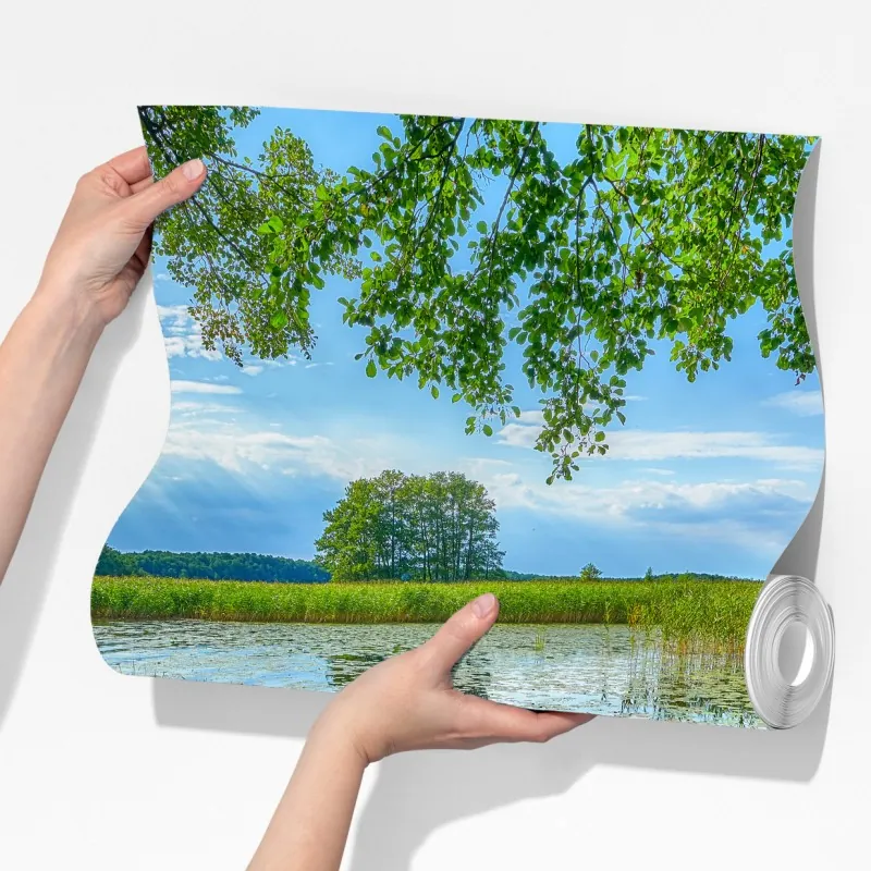 Fototapeta lato nad jeziorem w Mazurach – Wallissimo® Fototapeta lato nad jeziorem w Mazurach – Wallissimo®