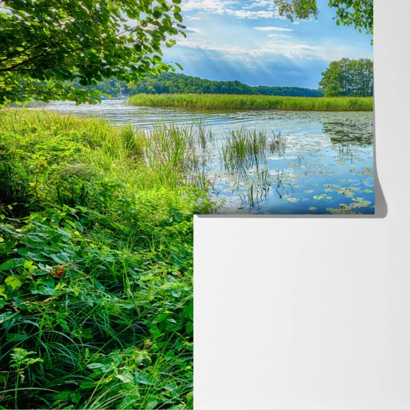 Fototapeta lato nad jeziorem w Mazurach – Wallissimo® Fototapeta lato nad jeziorem w Mazurach – Wallissimo®