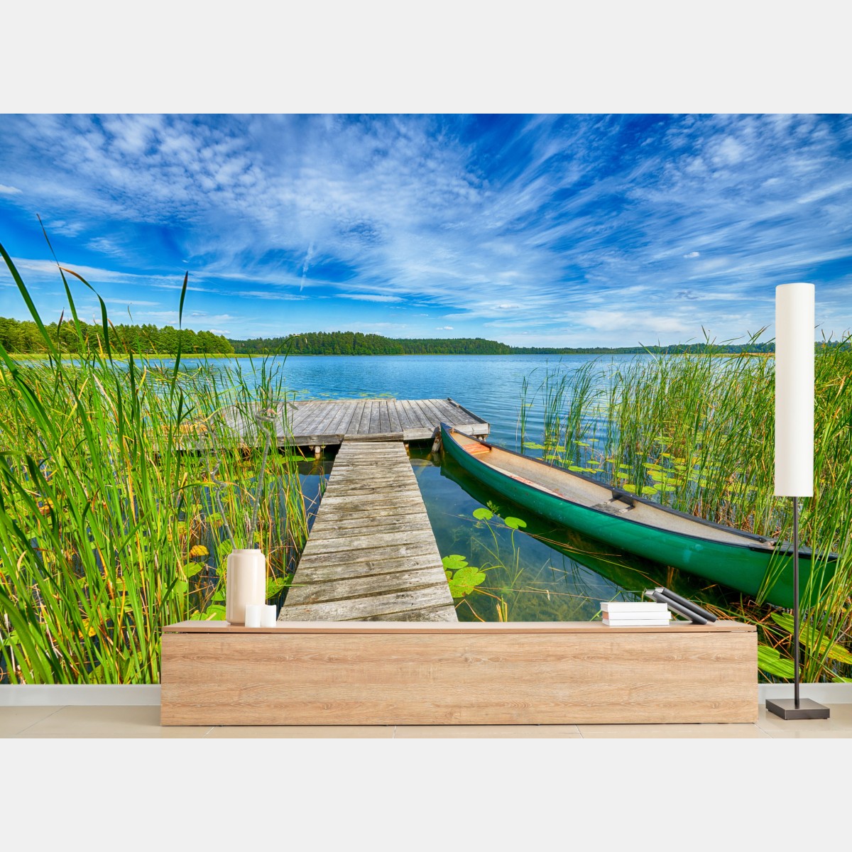 Wall mural tranquil summer lake in Masuria