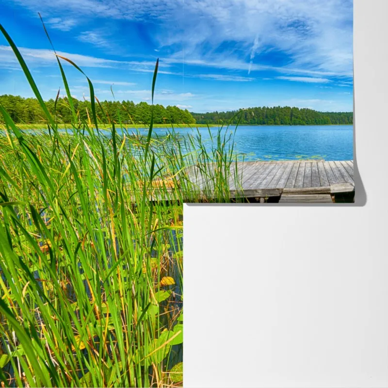 Fototapeta spokojne letnie jezioro na Mazurach – Wallissimo® Fototapeta spokojne letnie jezioro na Mazurach – Wallissimo®