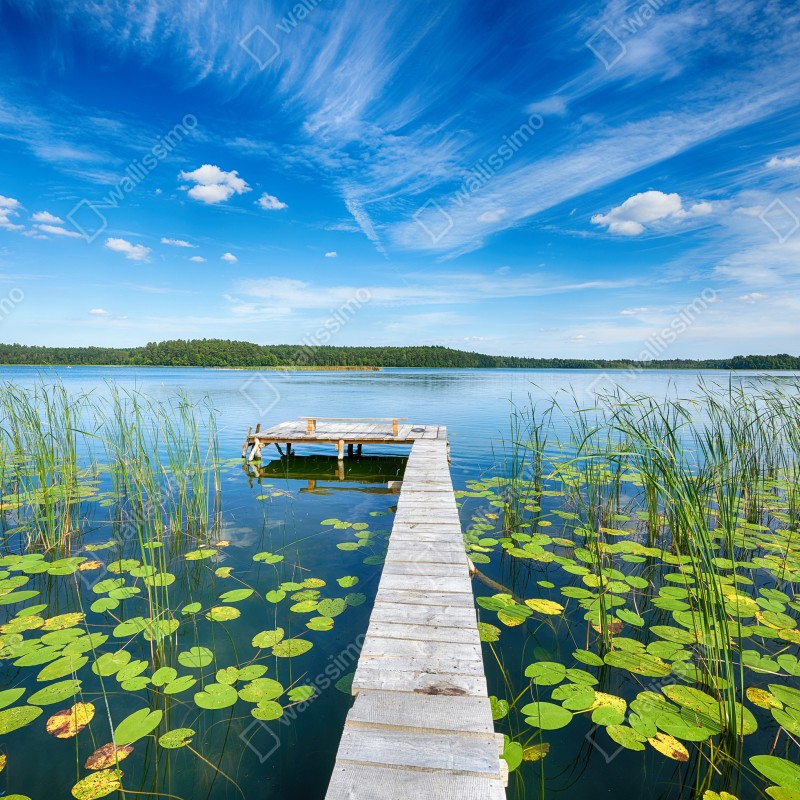 Fototapeta pomost na Mazurach latem – Wallissimo® Fototapeta pomost na Mazurach latem – Wallissimo®