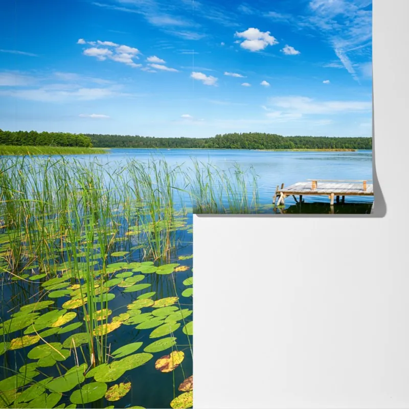 Fototapeta pomost na Mazurach latem – Wallissimo® Fototapeta pomost na Mazurach latem – Wallissimo®