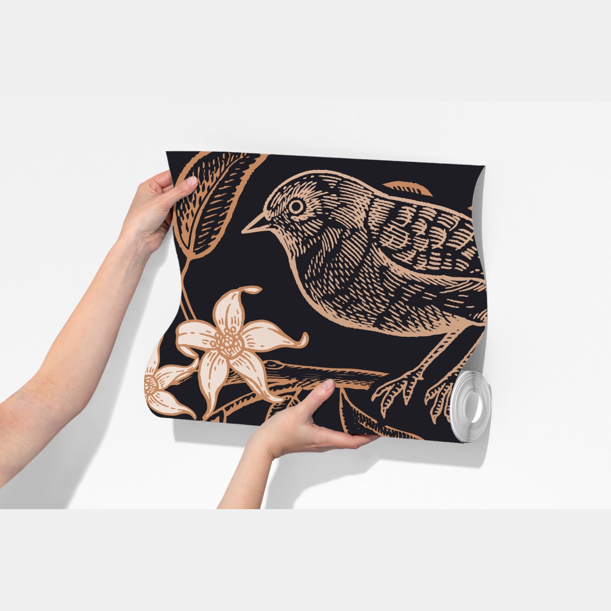 Fototapeta vintage wzór ptaków i cytrusów – Wallissimo® Fototapeta vintage wzór ptaków i cytrusów – Wallissimo®