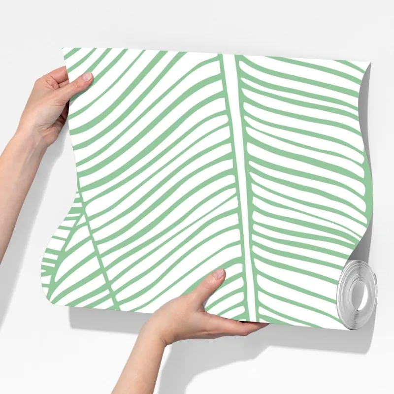 Fototapeta miętowy wzór liści bananowca – Wallissimo® Fototapeta miętowy wzór liści bananowca – Wallissimo®