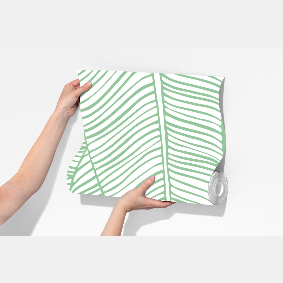 Fototapeta miętowy wzór liści bananowca – Wallissimo® Fototapeta miętowy wzór liści bananowca – Wallissimo®