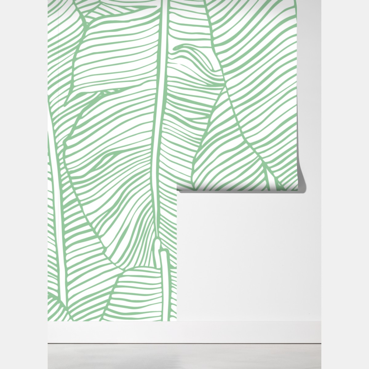 Fototapeta miętowy wzór liści bananowca – Wallissimo® Fototapeta miętowy wzór liści bananowca – Wallissimo®