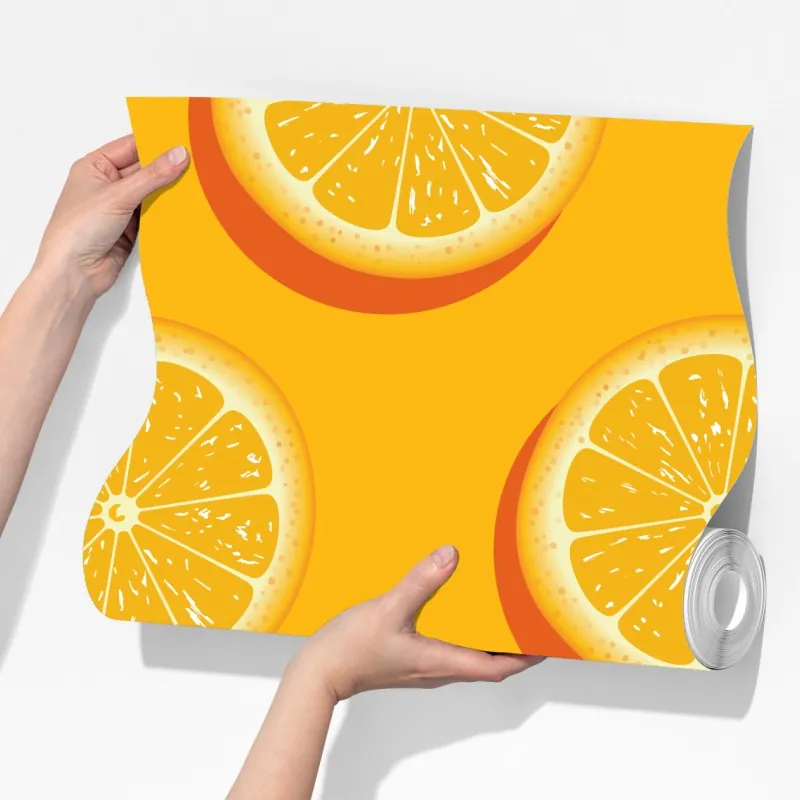 Fototapeta żywy wzór plasterków pomarańczy – Wallissimo® Fototapeta żywy wzór plasterków pomarańczy – Wallissimo®