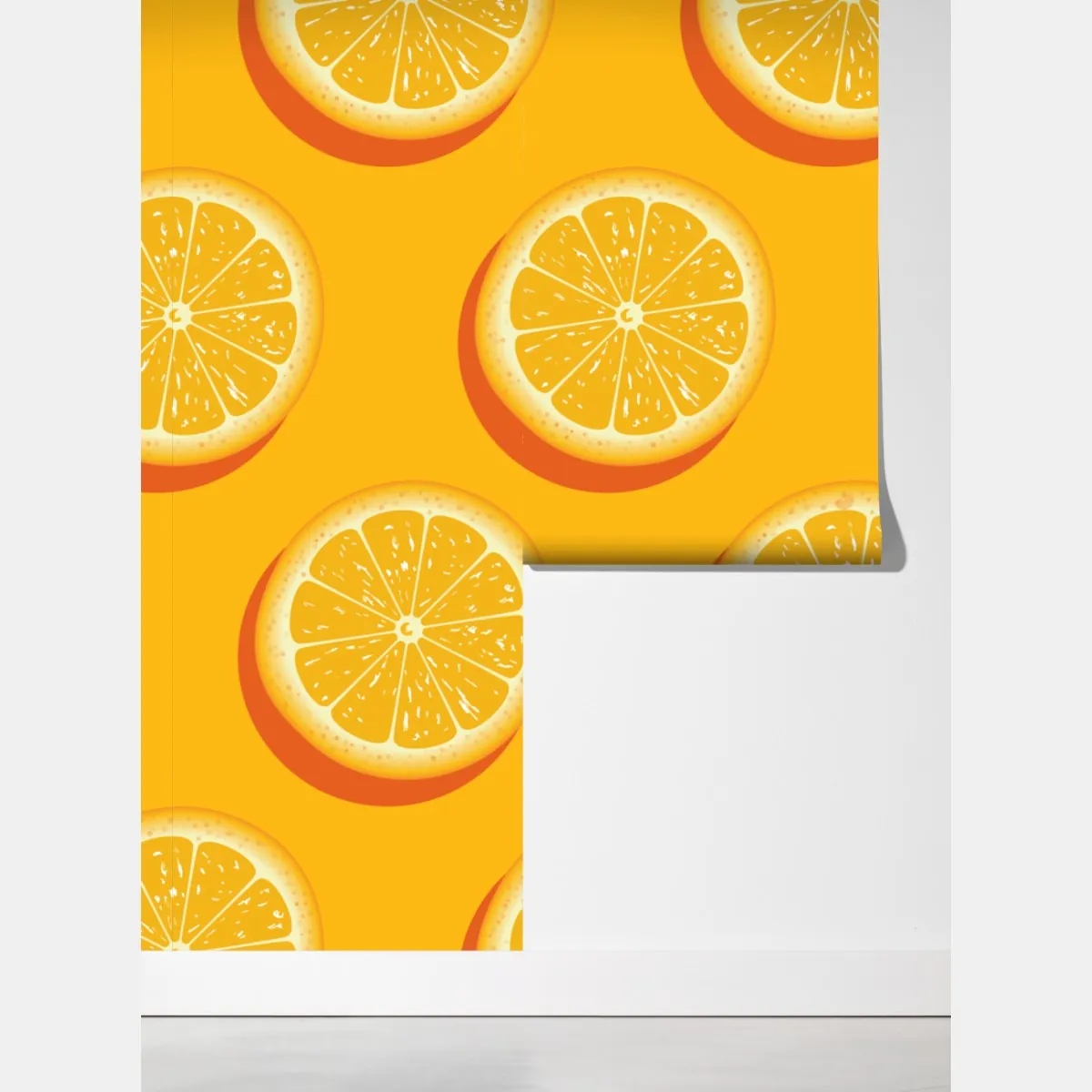 Fototapeta żywy wzór plasterków pomarańczy – Wallissimo® Fototapeta żywy wzór plasterków pomarańczy – Wallissimo®