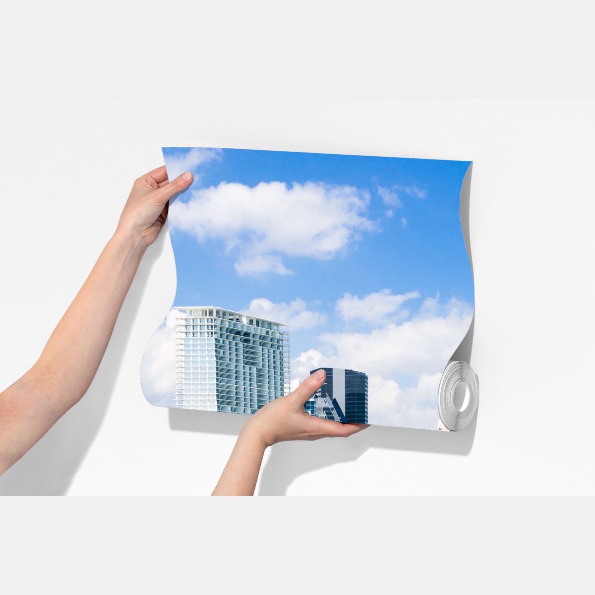 Fototapeta turkusowa linia brzegowa z wieżowcami – Wallissimo® Fototapeta turkusowa linia brzegowa z wieżowcami – Wallissimo®