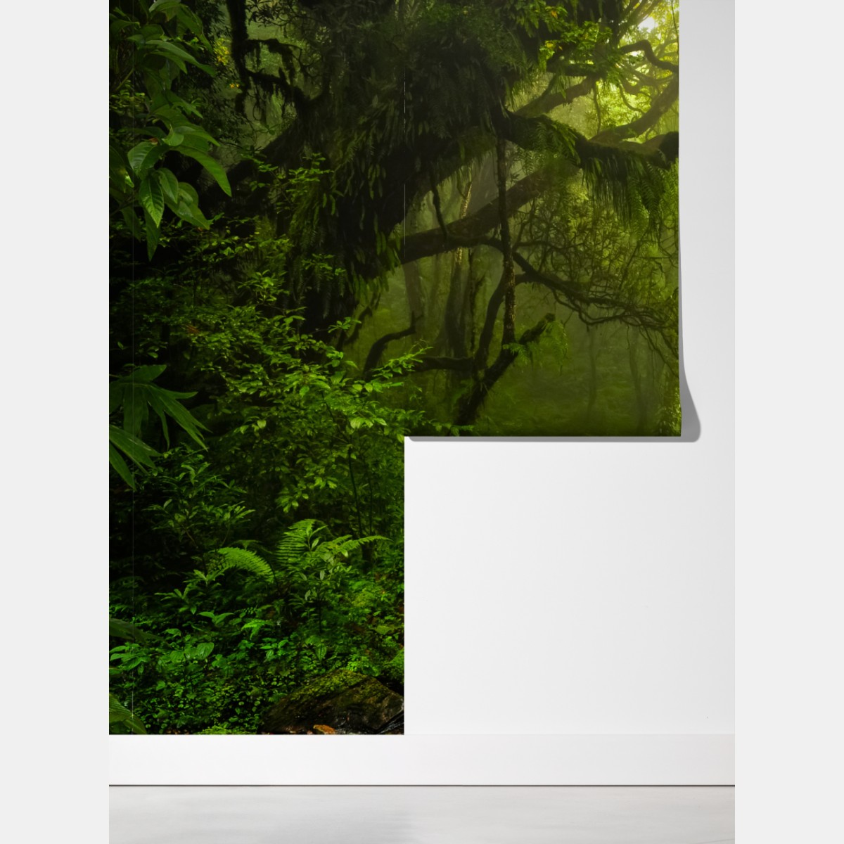 Fototapeta bujny mglisty leśny wodospad – Wallissimo® Fototapeta bujny mglisty leśny wodospad – Wallissimo®