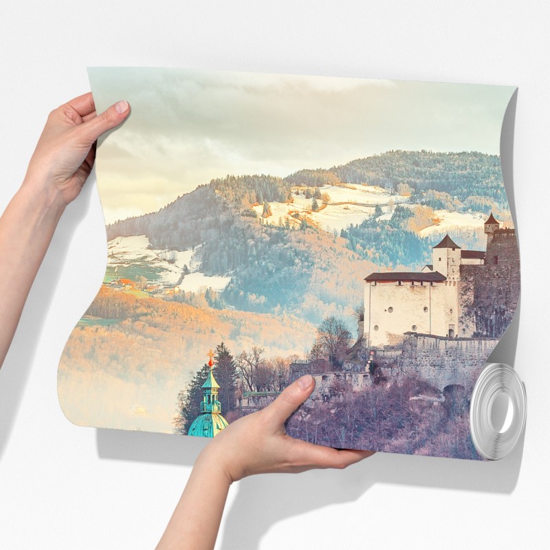 Fototapeta zachód słońca nad Salzburgiem – Wallissimo® Fototapeta zachód słońca nad Salzburgiem – Wallissimo®