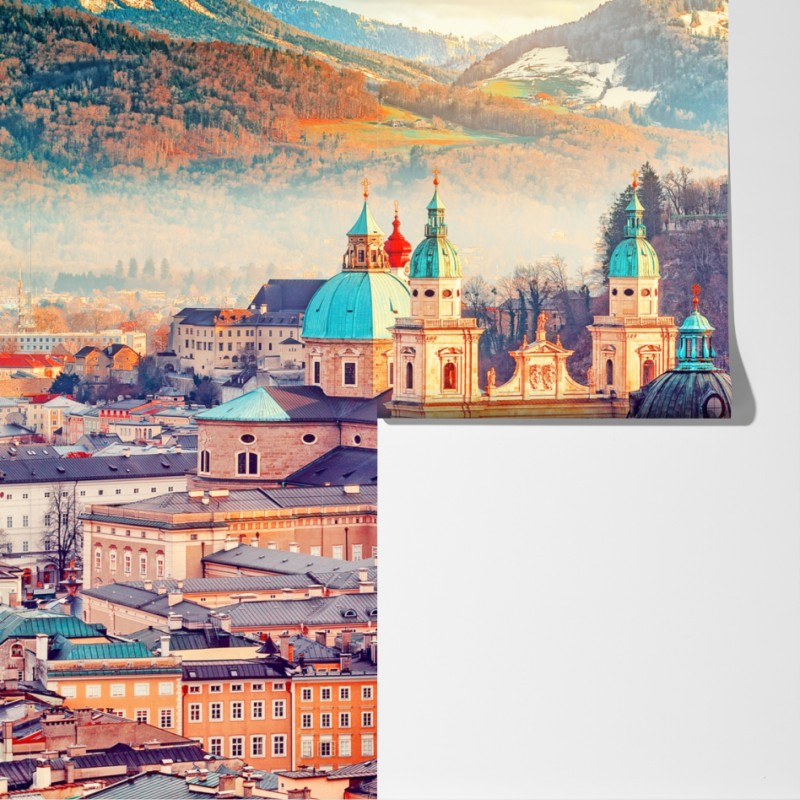 Fototapeta zachód słońca nad Salzburgiem – Wallissimo® Fototapeta zachód słońca nad Salzburgiem – Wallissimo®