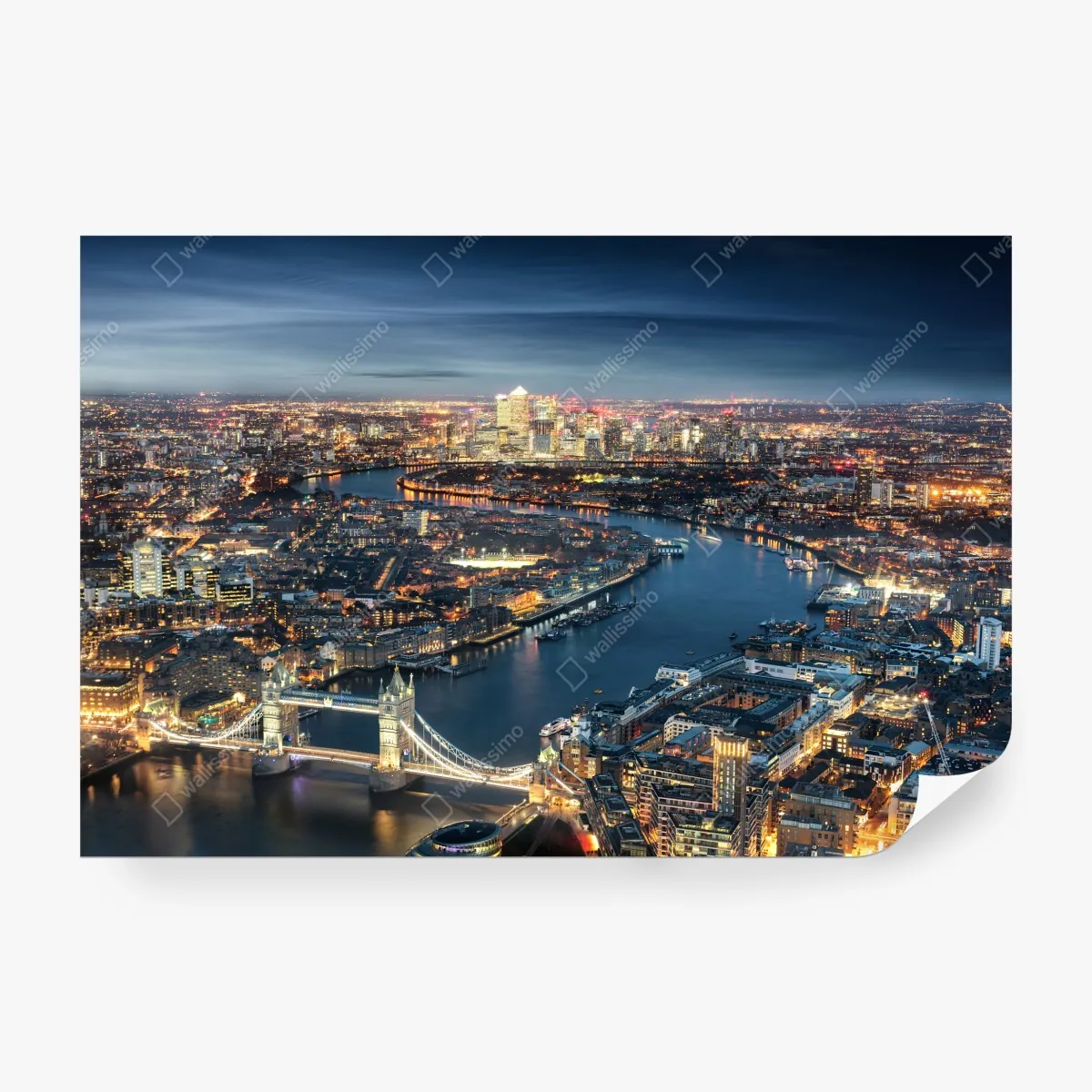 Fototapeta nocna panorama Londynu – Wallissimo® Fototapeta nocna panorama Londynu – Wallissimo®