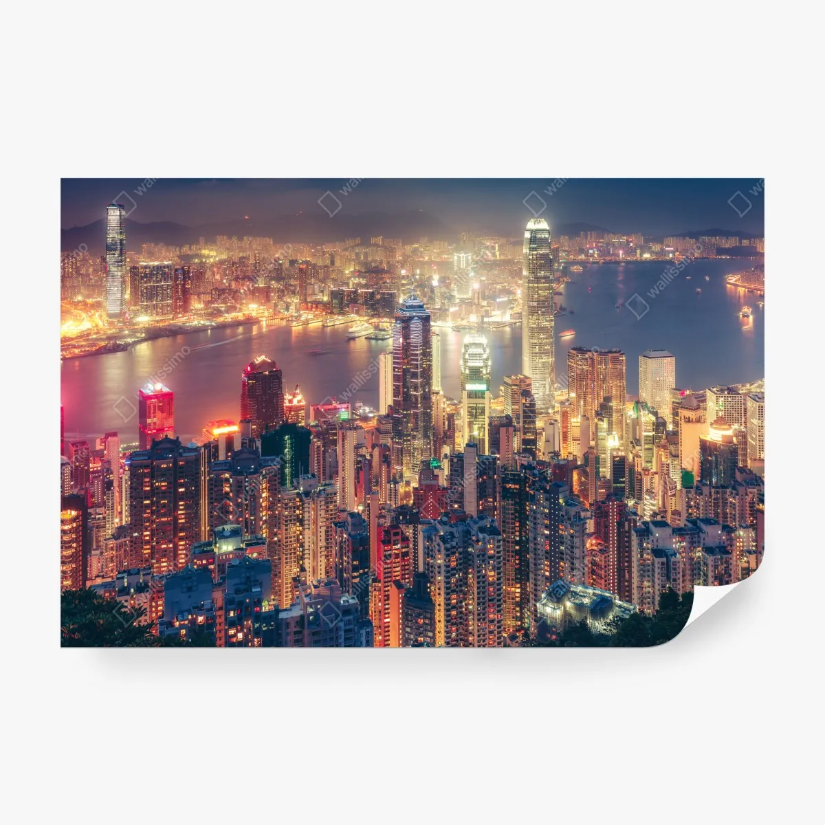 Fototapeta Hongkong nocny widok ze szczytu Victoria Peak – Wallissimo® Fototapeta Hongkong nocny widok ze szczytu Victoria Peak – Wallissimo®